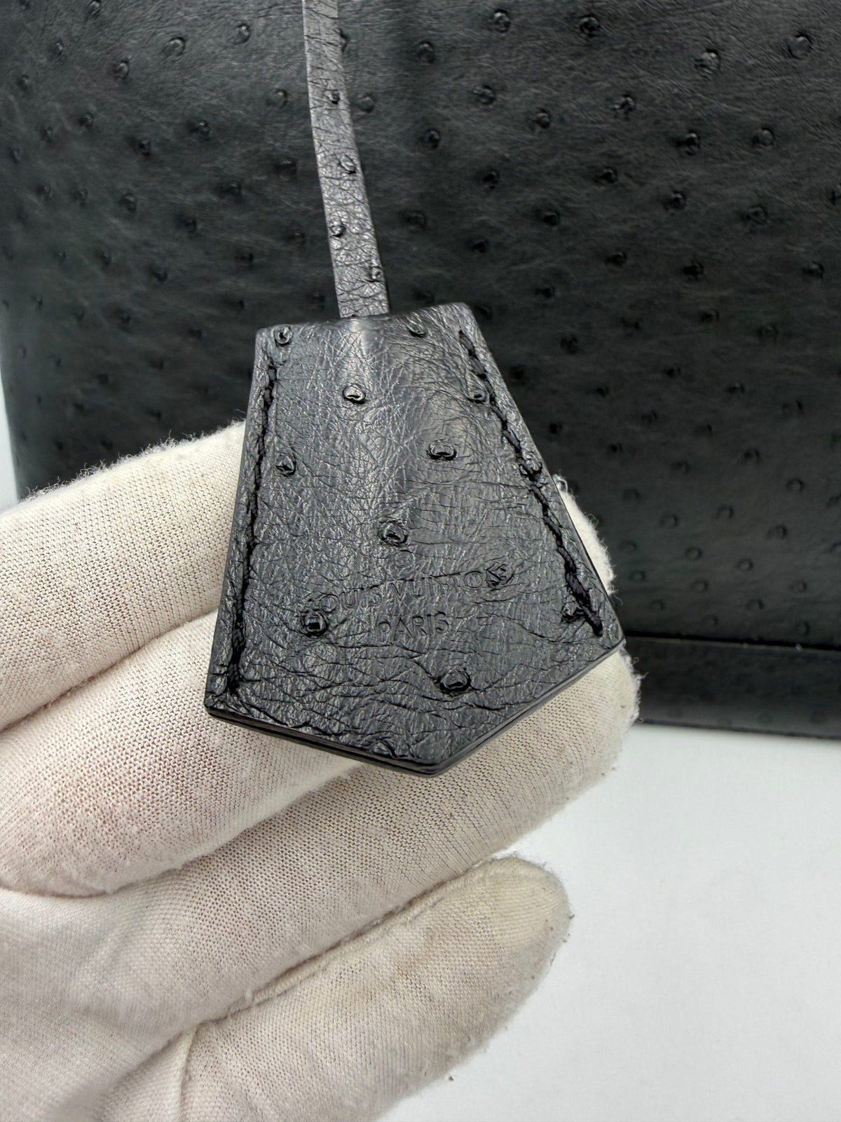 Louis Vuitton LOUIS VUITTON Alma GM in Ostrich Leather Women's Handbag (Pre-Owned)