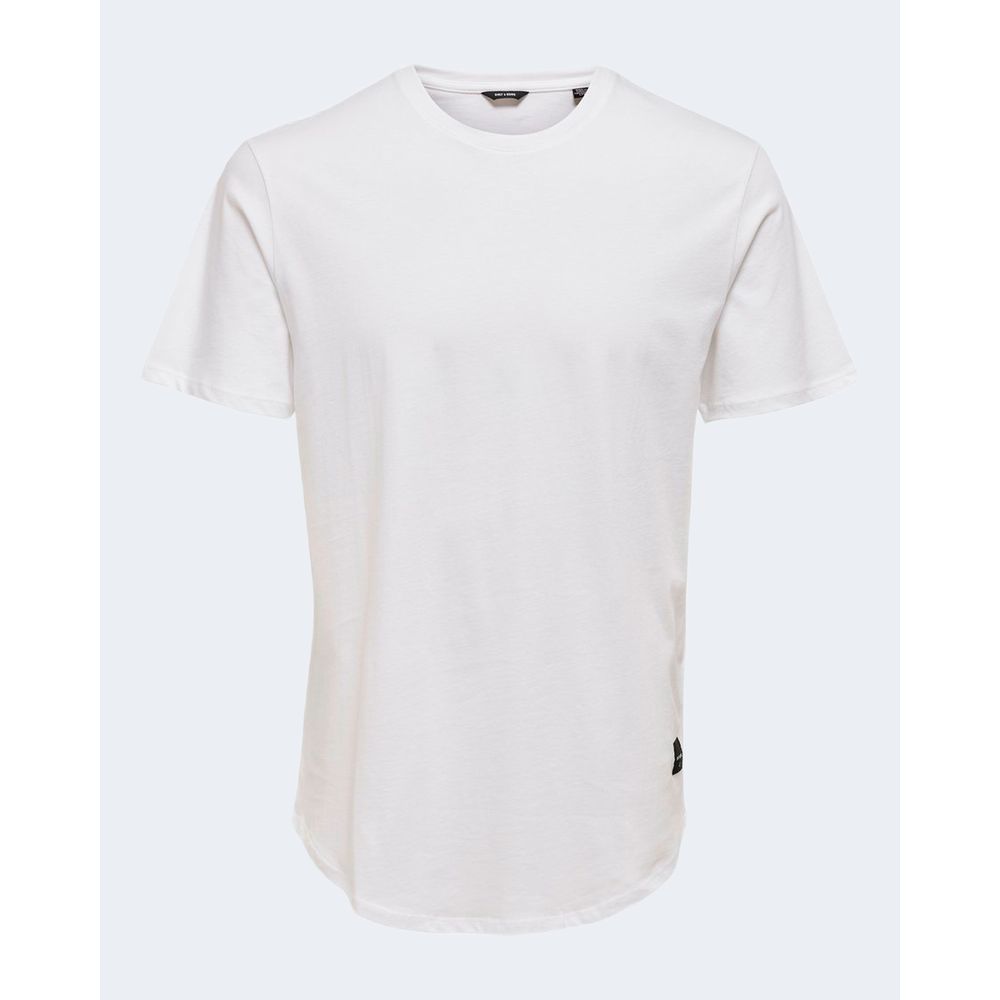 Only & Sons White Cotton Men's T-Shirt