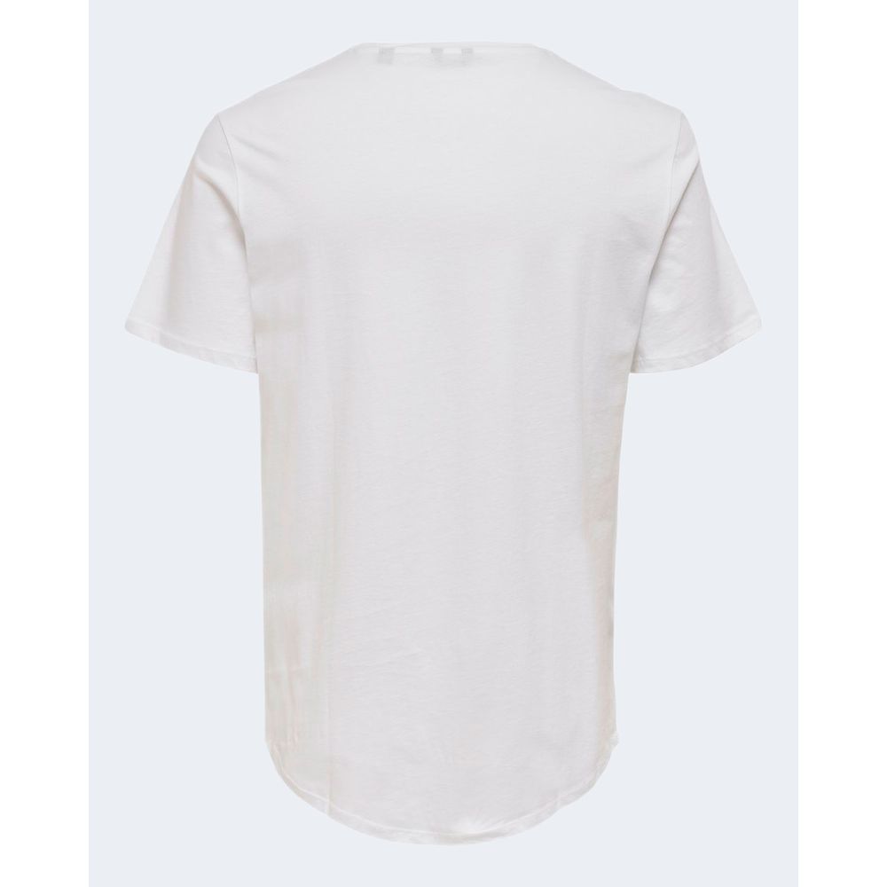 Only & Sons White Cotton Men's T-Shirt