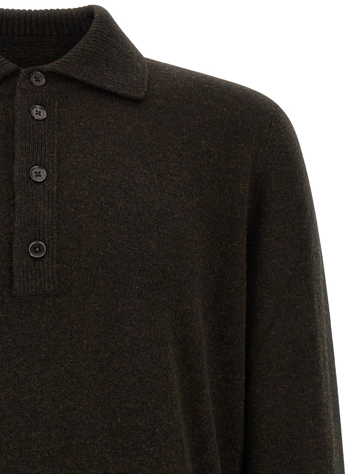 ZEGNA Brown Wool Polo Men's Shirt
