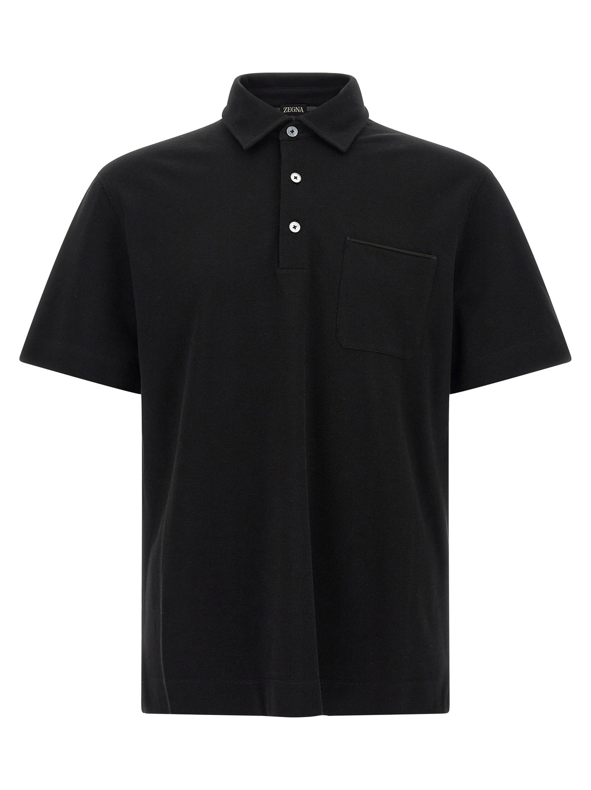 ZEGNA Black Cotton Polo Men's Shirt