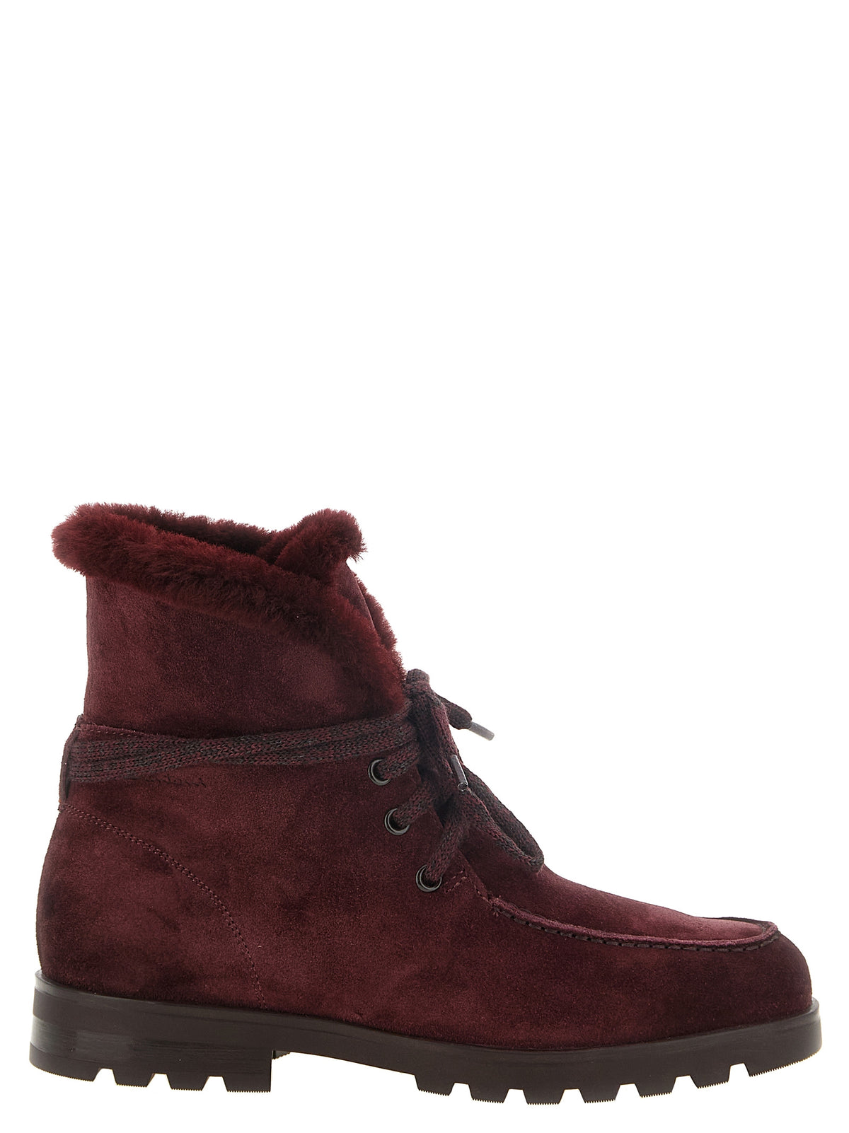 Santoni Bordeaux Calfskin Ankle Women's Boots