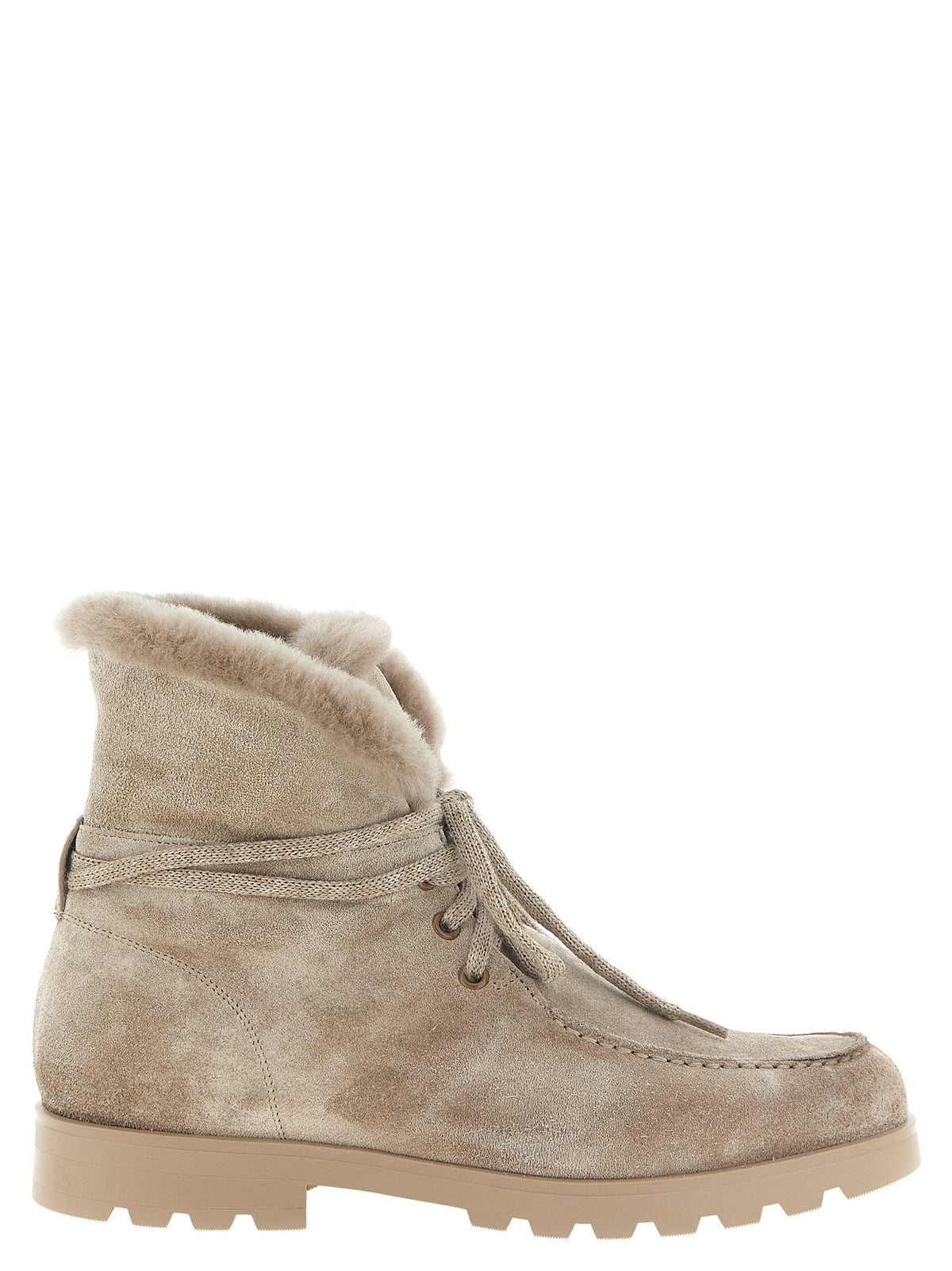 Santoni Beige Calfskin Ankle Women's Boots