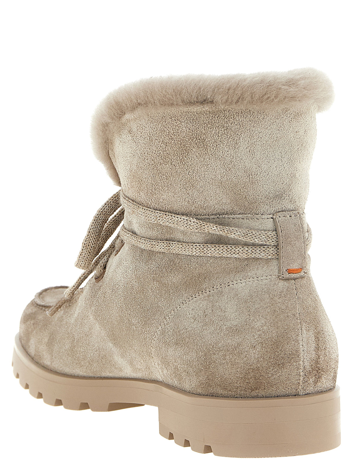 Santoni Beige Calfskin Ankle Women's Boots
