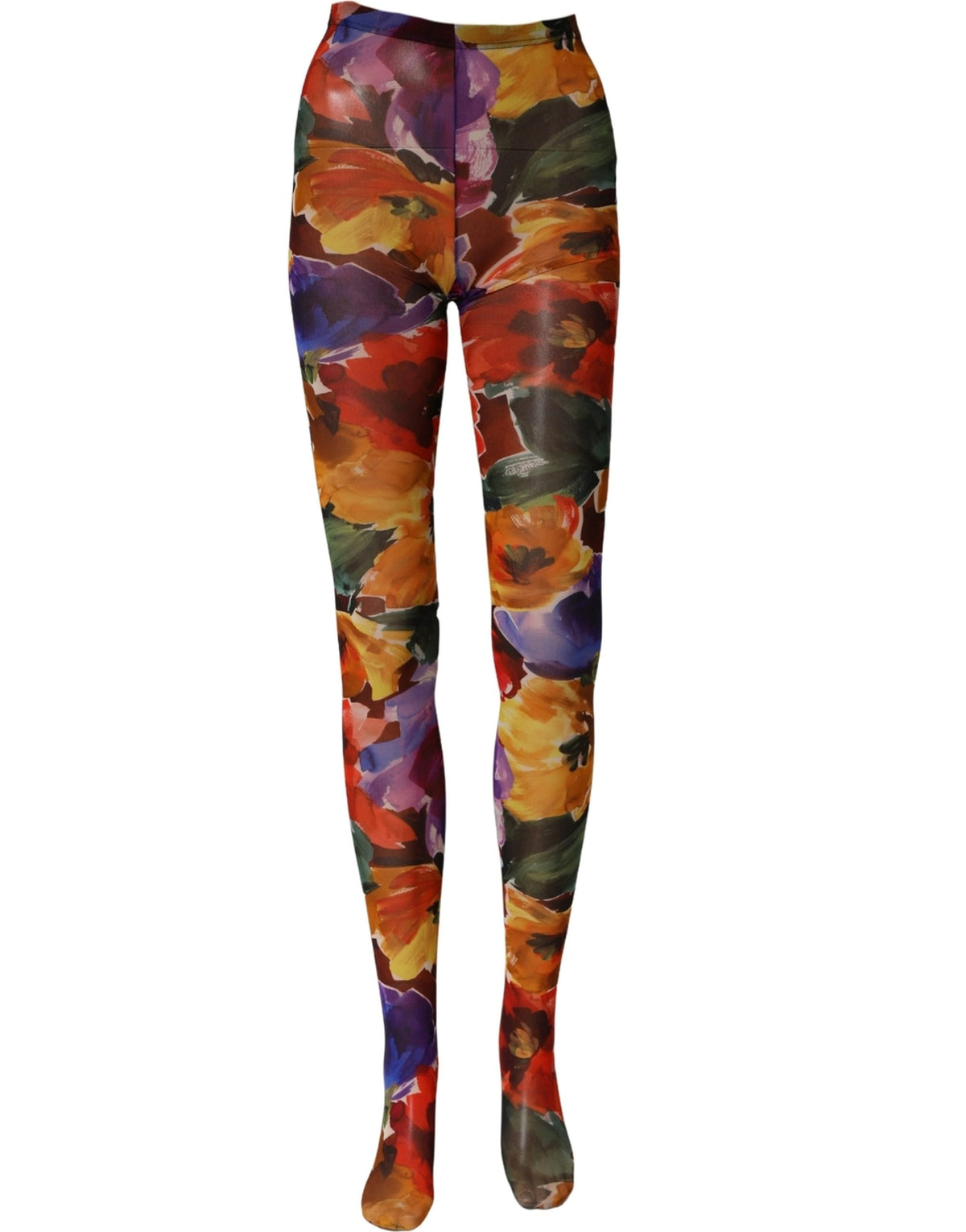 Dolce & Gabbana Multicolor Floral Nylon Tights Stockings Women's Socks