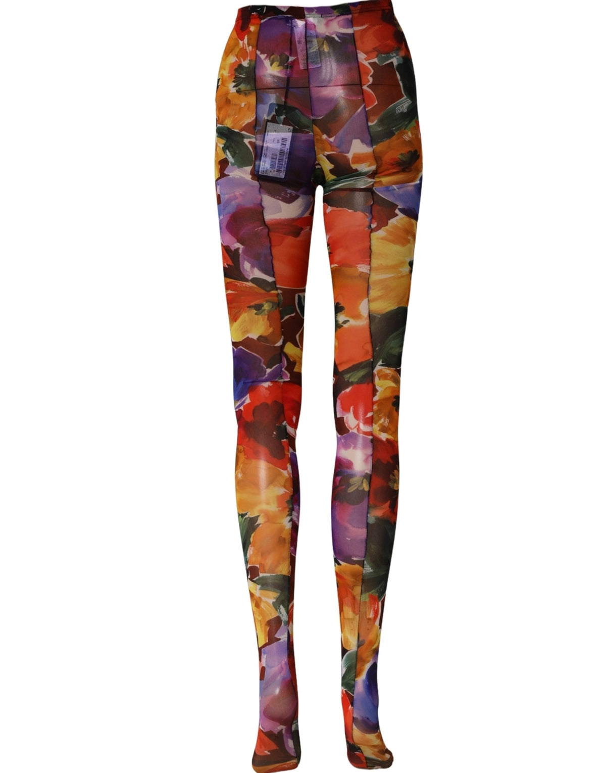 Dolce & Gabbana Multicolor Floral Nylon Tights Stockings Women's Socks