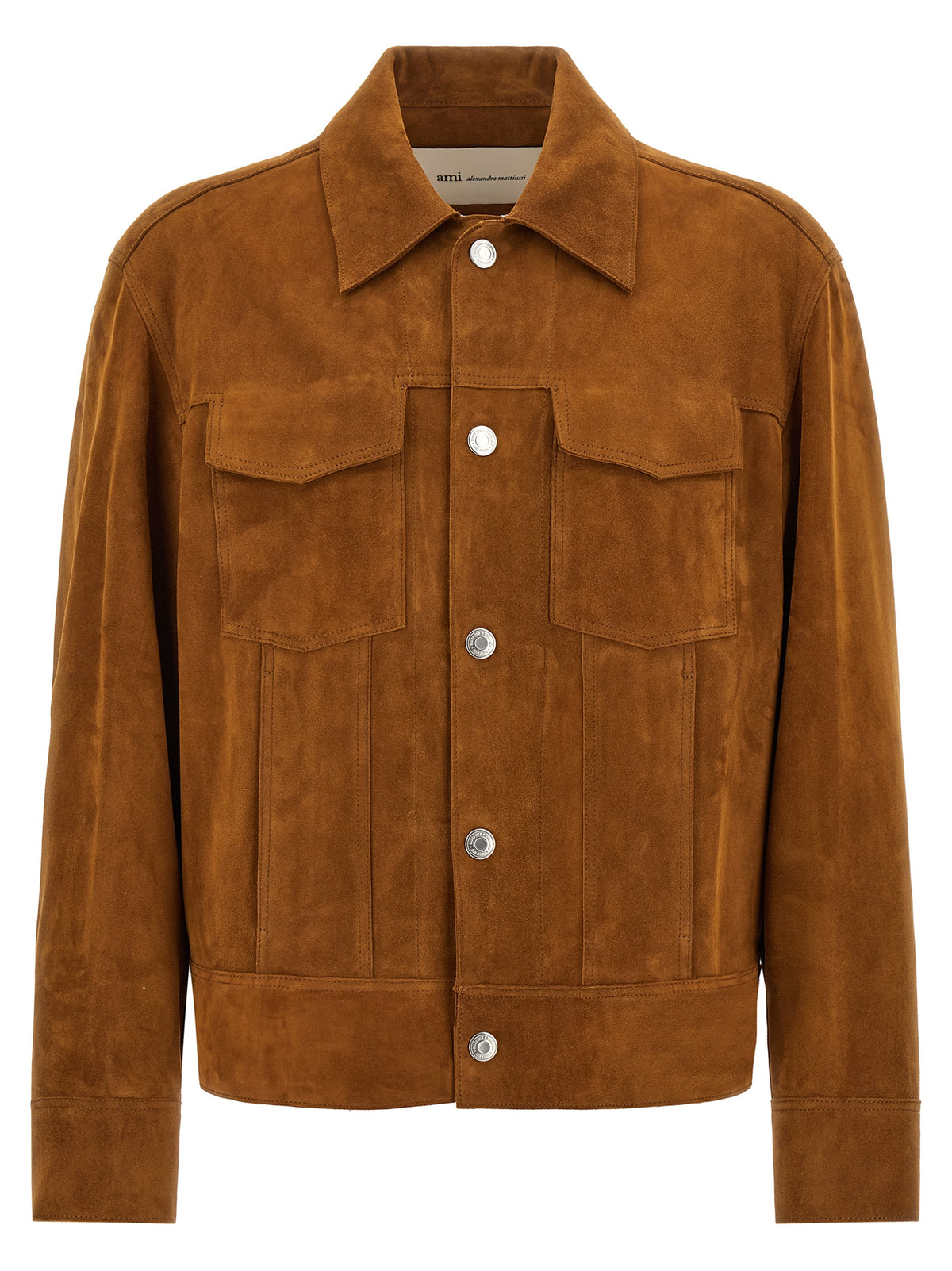 Ami Paris Brown Goatskin Leather Men's Jacket