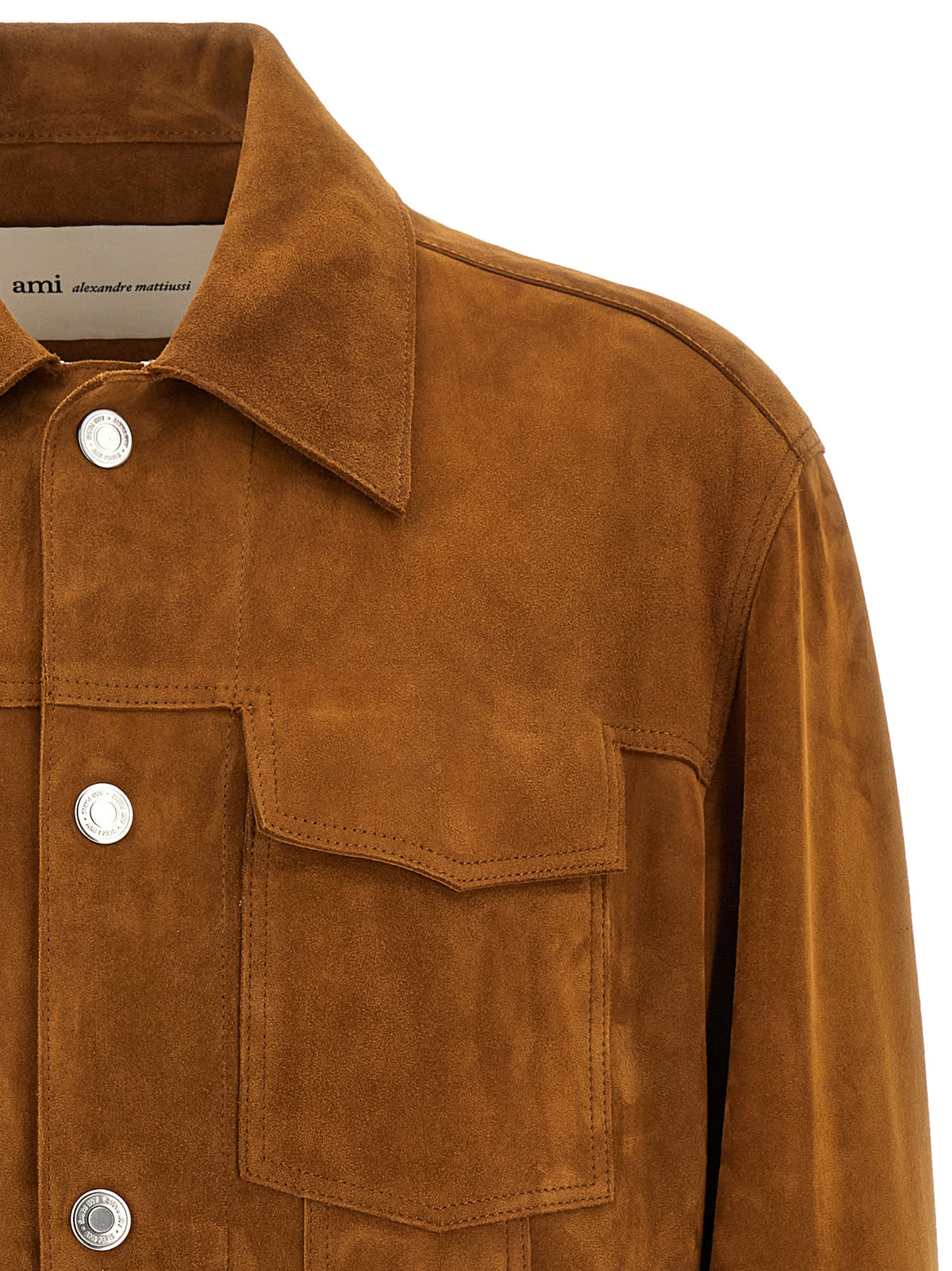 Ami Paris Brown Goatskin Leather Men's Jacket