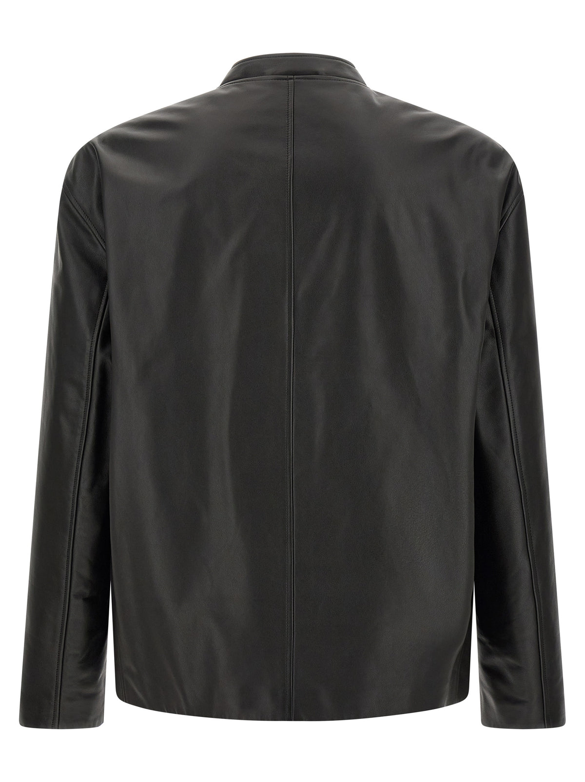 Jil Sander Black Calfskin Leather Men's Jacket