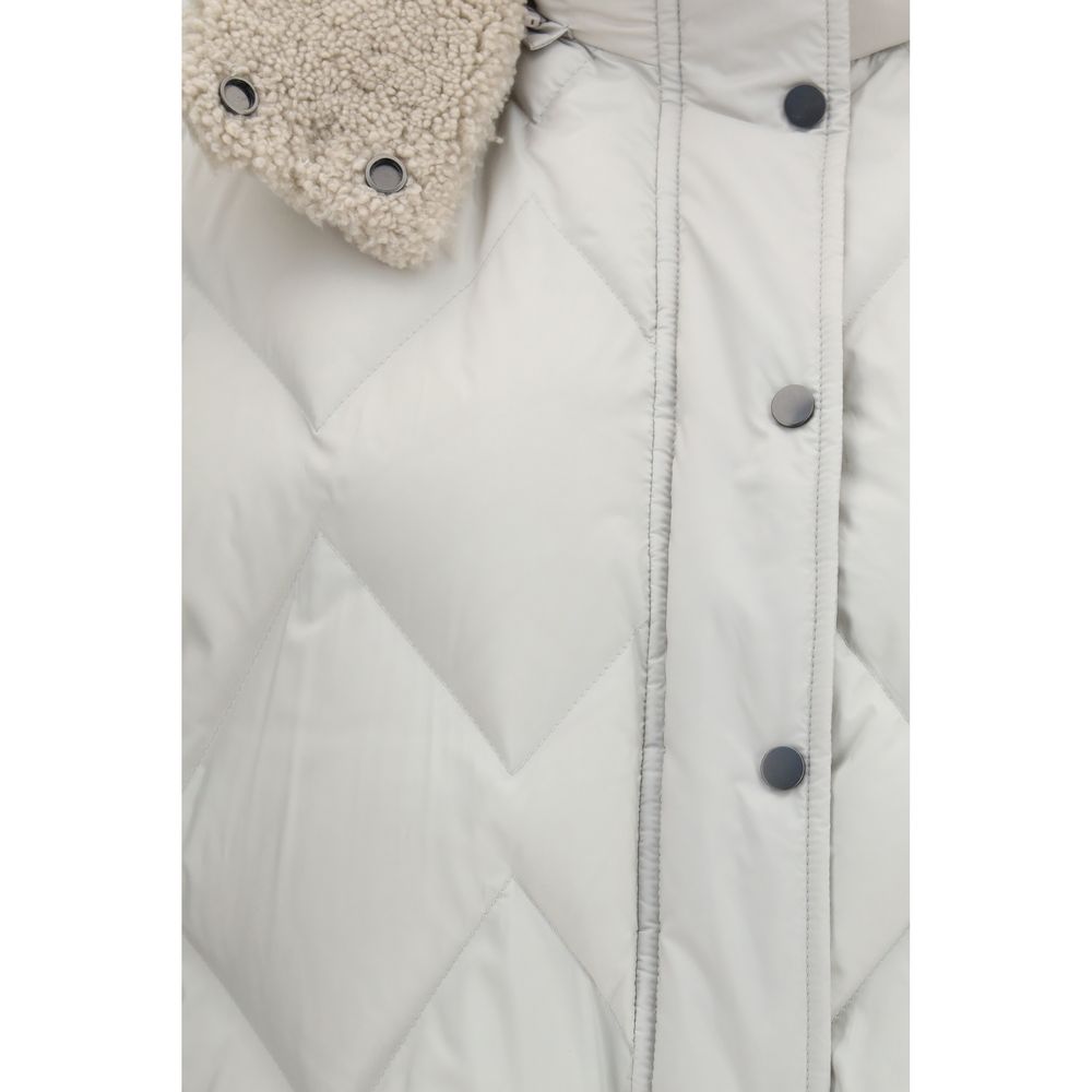 Brunello Cucinelli Gray Polyester Sleeveless Women's Jacket