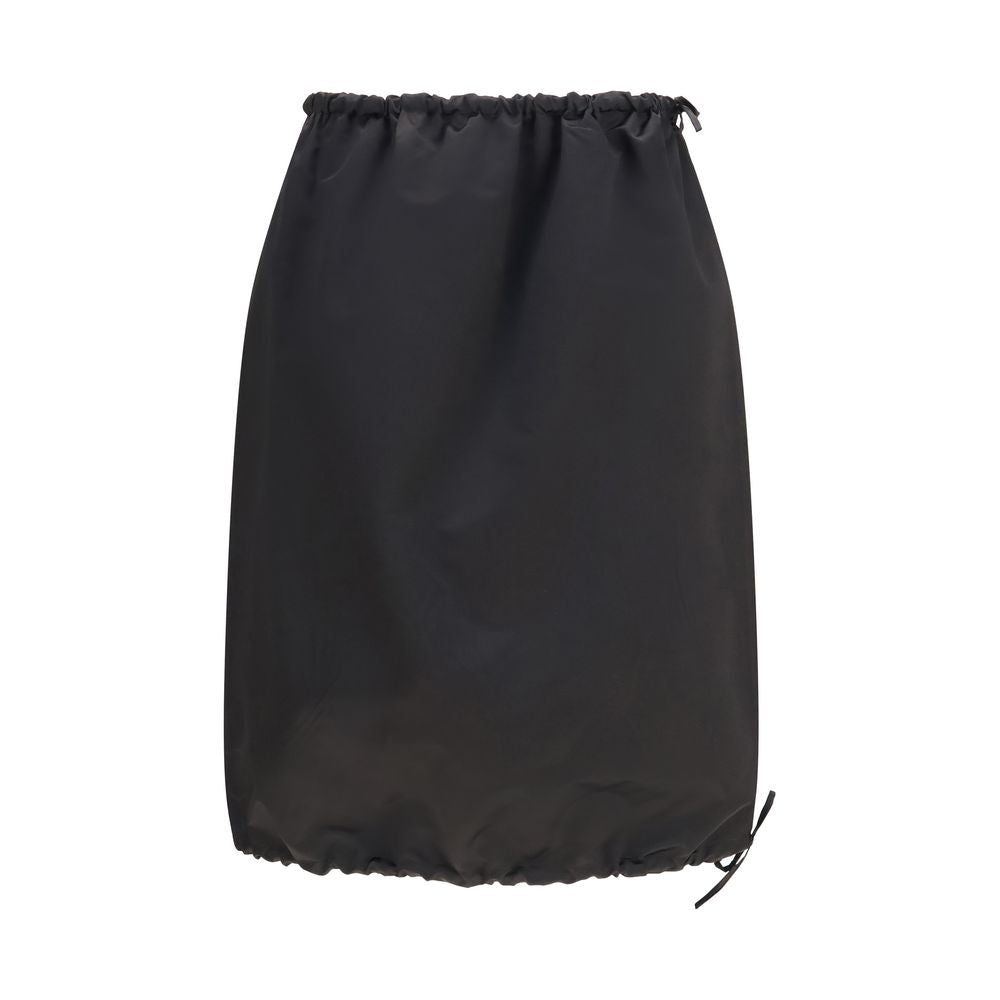 Prada Black Silk Midi Women's Skirt