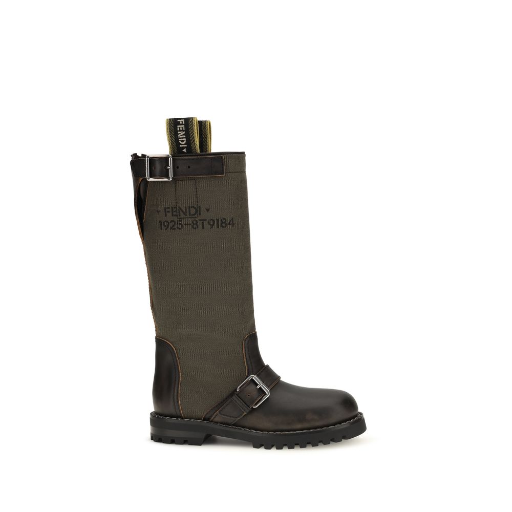 Fendi Bicolor Cotton Women's Boots