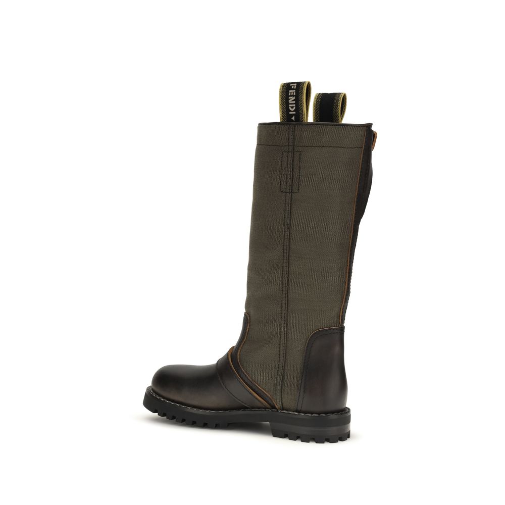 Fendi Bicolor Cotton Women's Boots