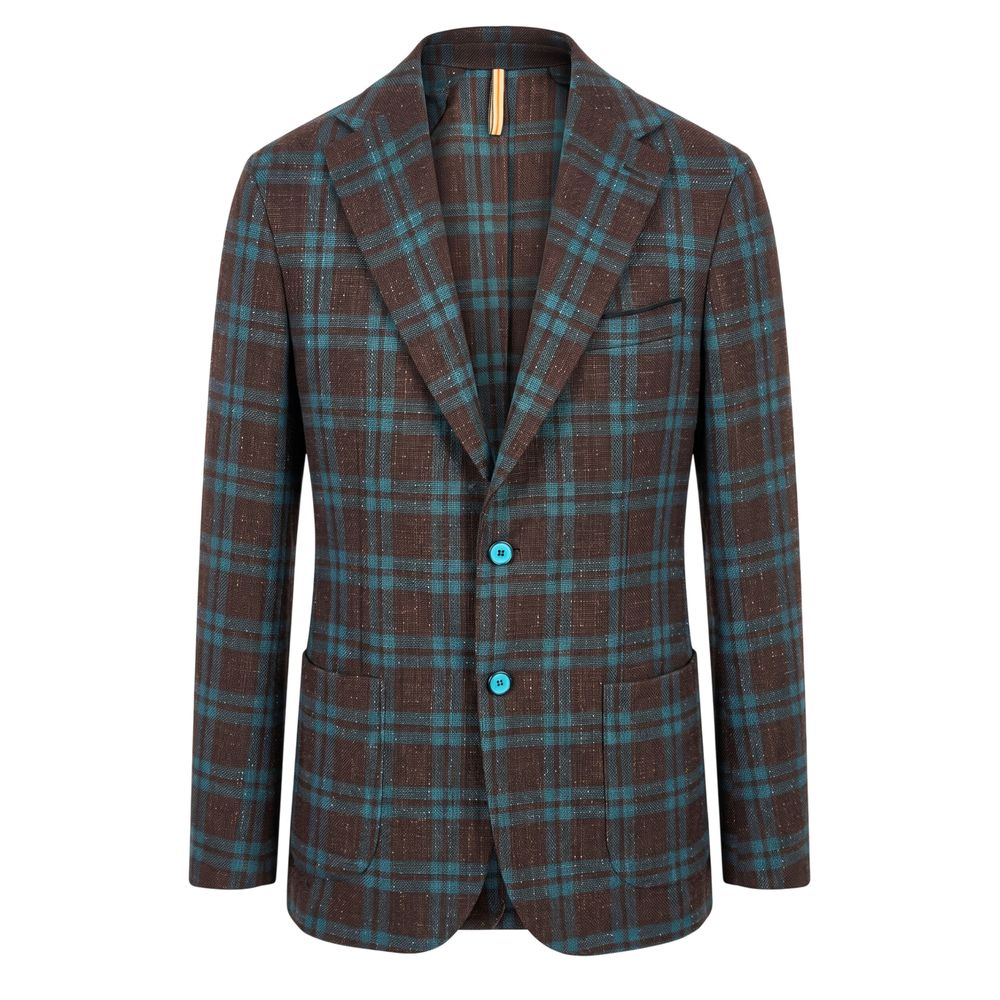 Roberto Pepe Luxury Brown Linen Men's Men's Jacket