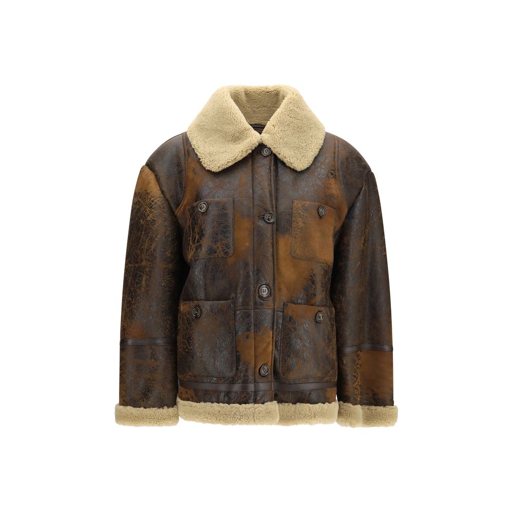 Valstar Brown Lamb Ovis Aries Leather Women's Jacket