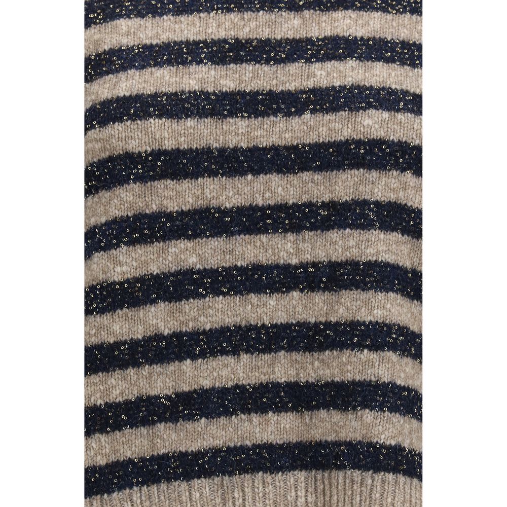 Brunello Cucinelli Beige Wool Oves Aries Women's Sweatshirt