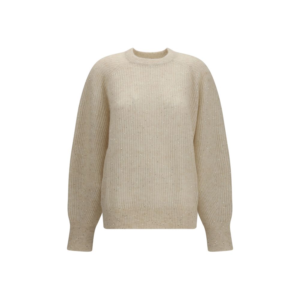 Brunello Cucinelli Beige Mohair Women's Sweatshirt