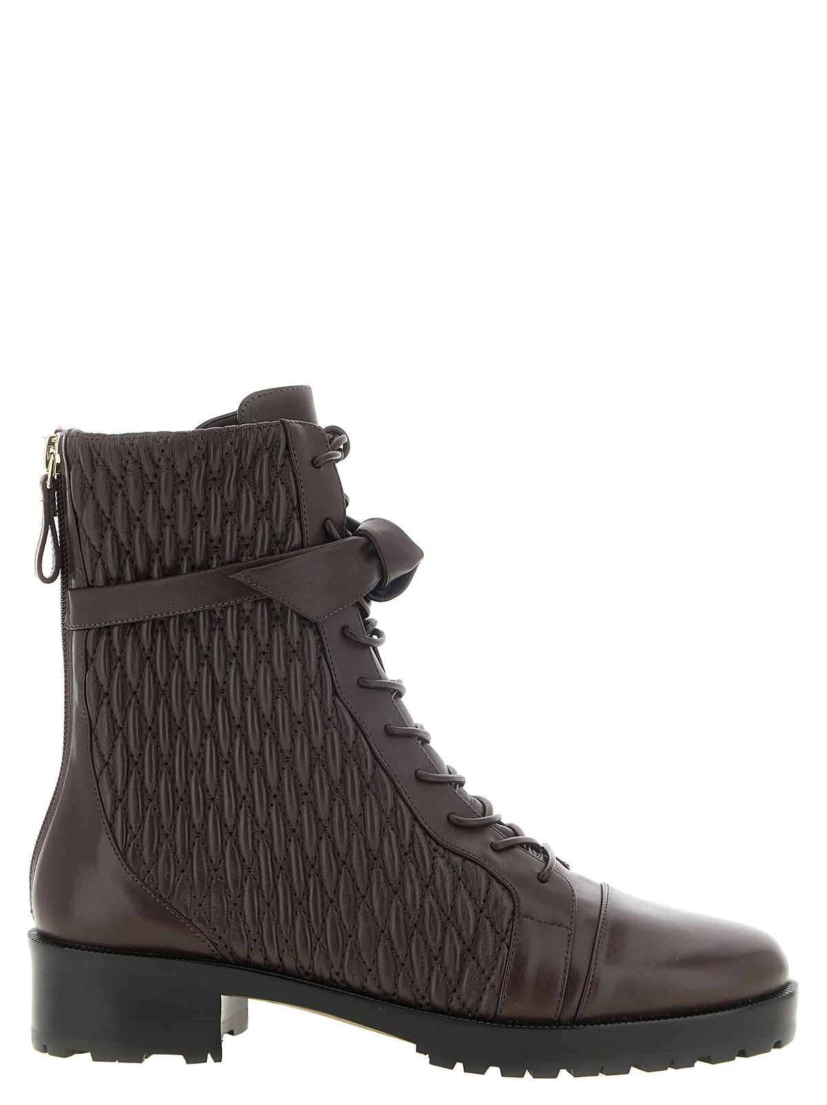 Alexandre Birman Purple Calfskin Lace-Up Women's Boots