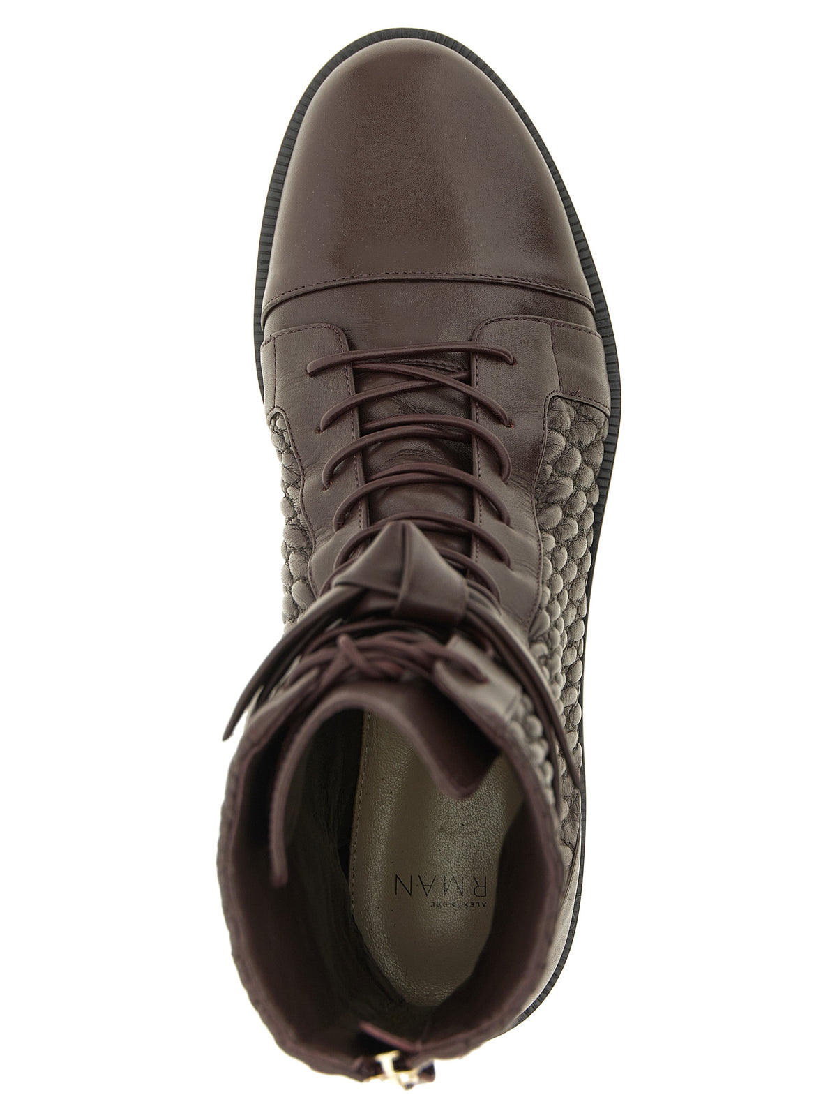 Alexandre Birman Purple Calfskin Lace-Up Women's Boots