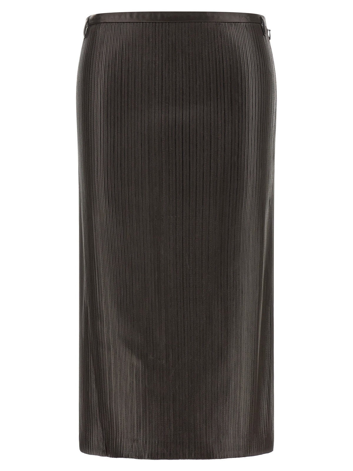 Tom Ford Brown Lamb Leather Midi Women's Skirt