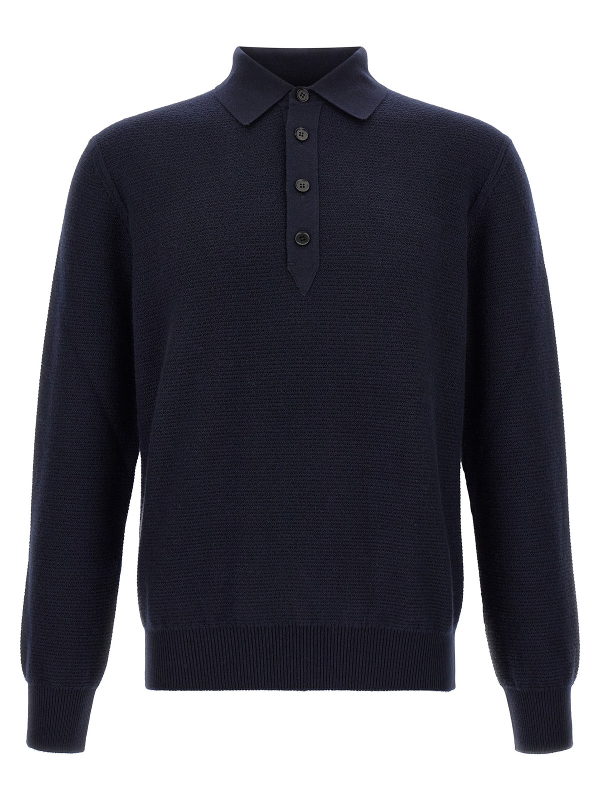 ZEGNA Blue Cashmere Polo Men's Shirt