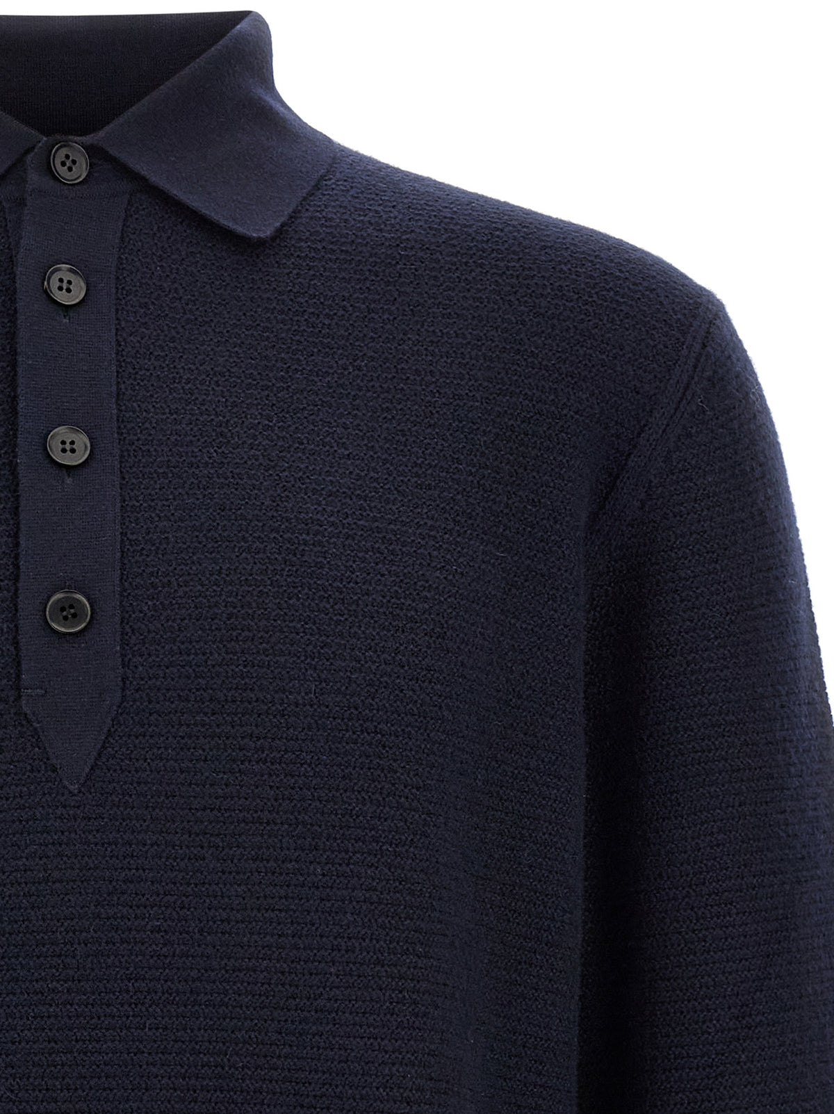 ZEGNA Blue Cashmere Polo Men's Shirt