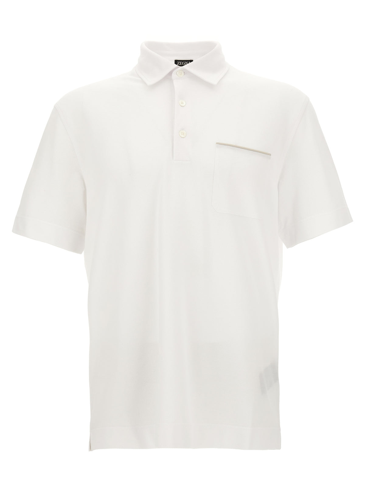 ZEGNA White Cotton Polo Men's Shirt