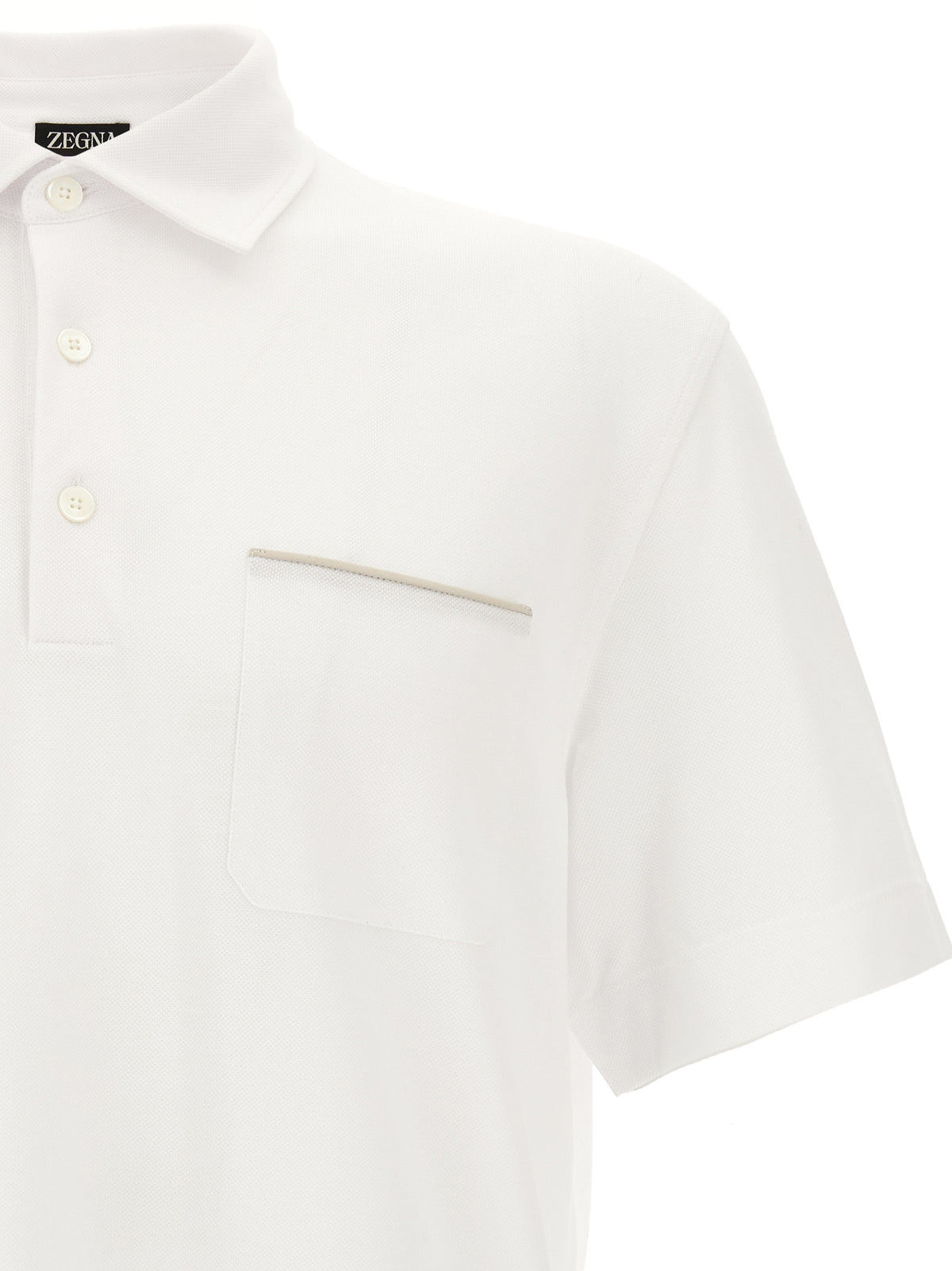 ZEGNA White Cotton Polo Men's Shirt