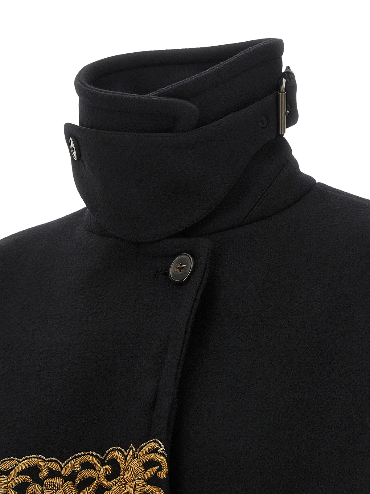 Dries Van Noten Black Wool Women's Coat