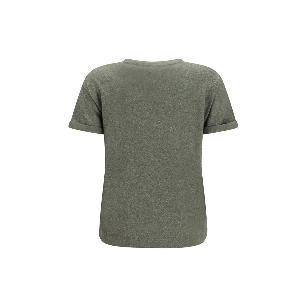 Brunello Cucinelli Bicolor Nylon Women's T-Shirt