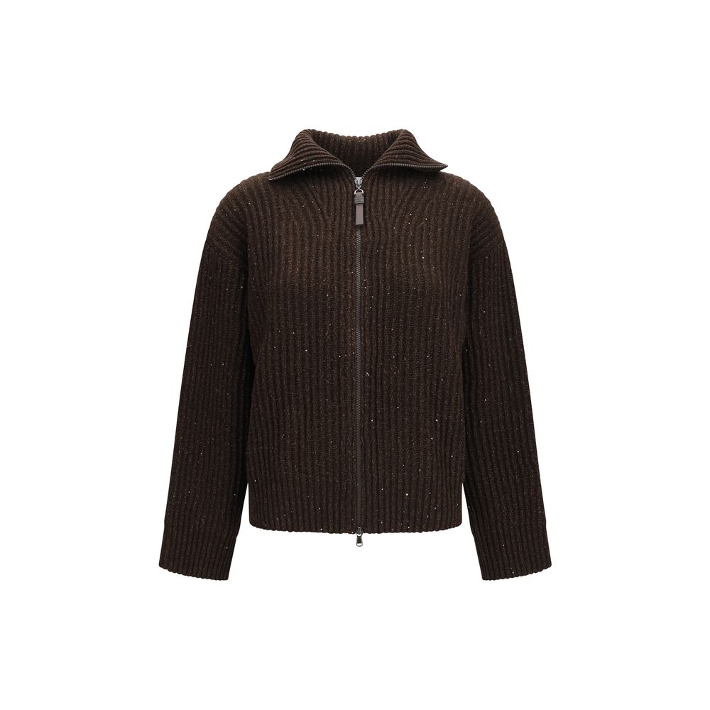 Brunello Cucinelli Brown Cashmere Women's Sweatshirt