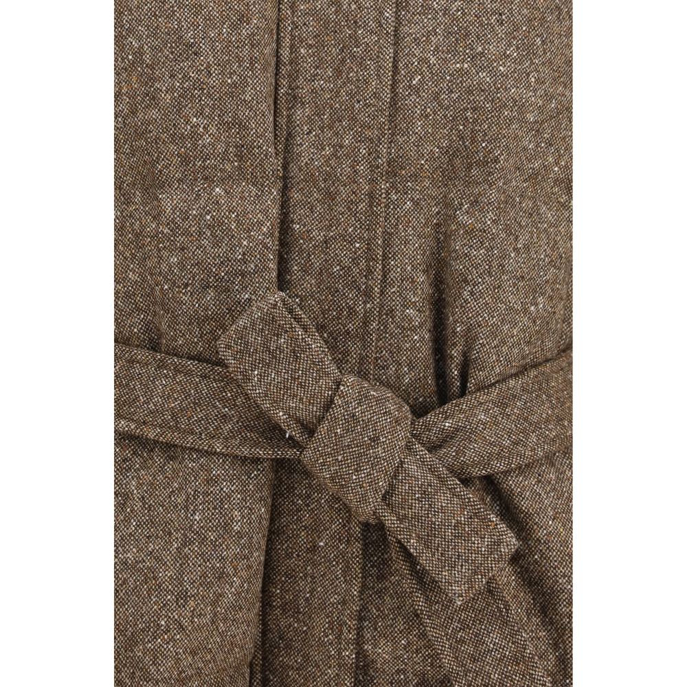 Brunello Cucinelli Brown Wool Oves Aries Women's Coat