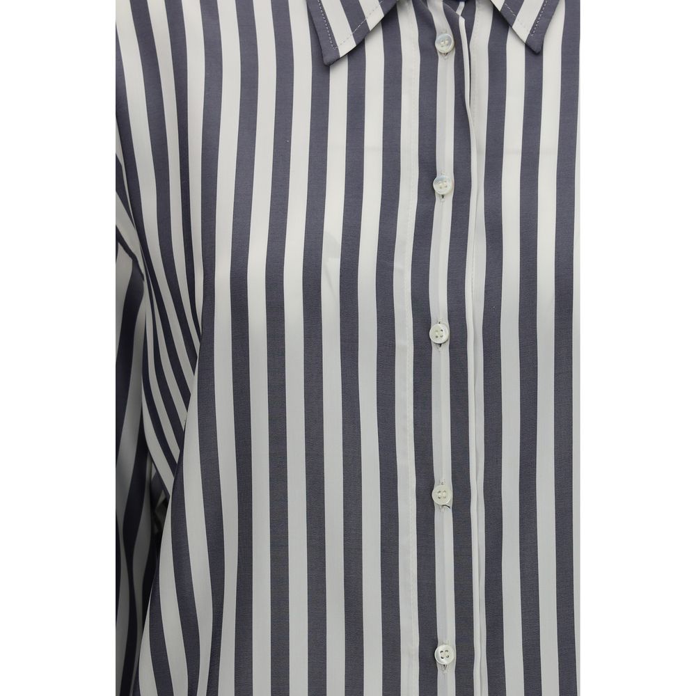 Brunello Cucinelli Multicolor Silk Pattern Women's Shirt