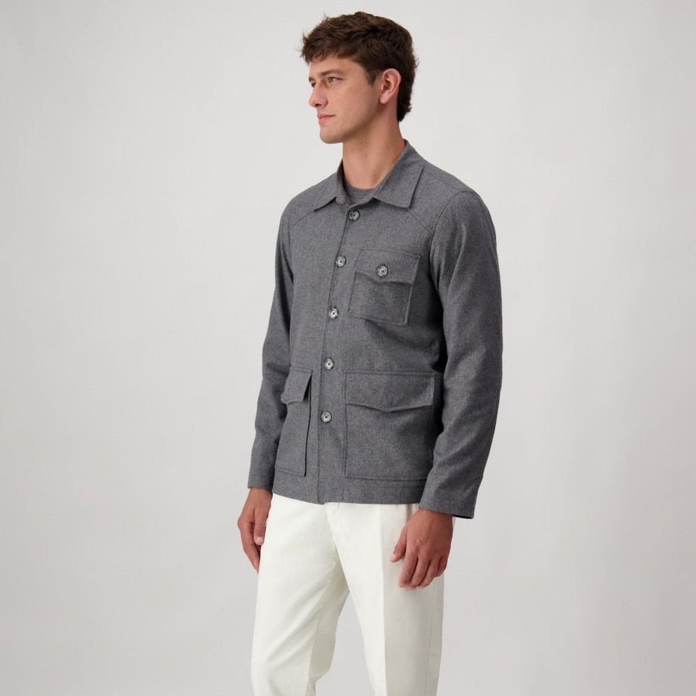 Autore Gray Cashmere Full-Length Men's Jacket
