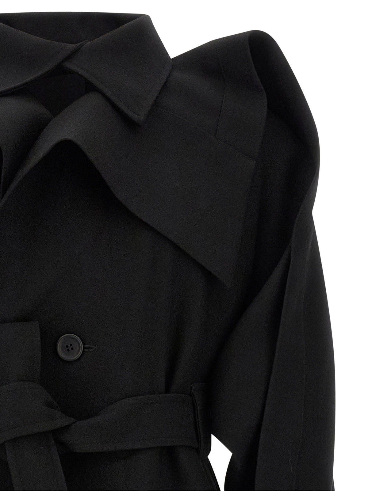 Issey Miyake Black Wool Women's Coat