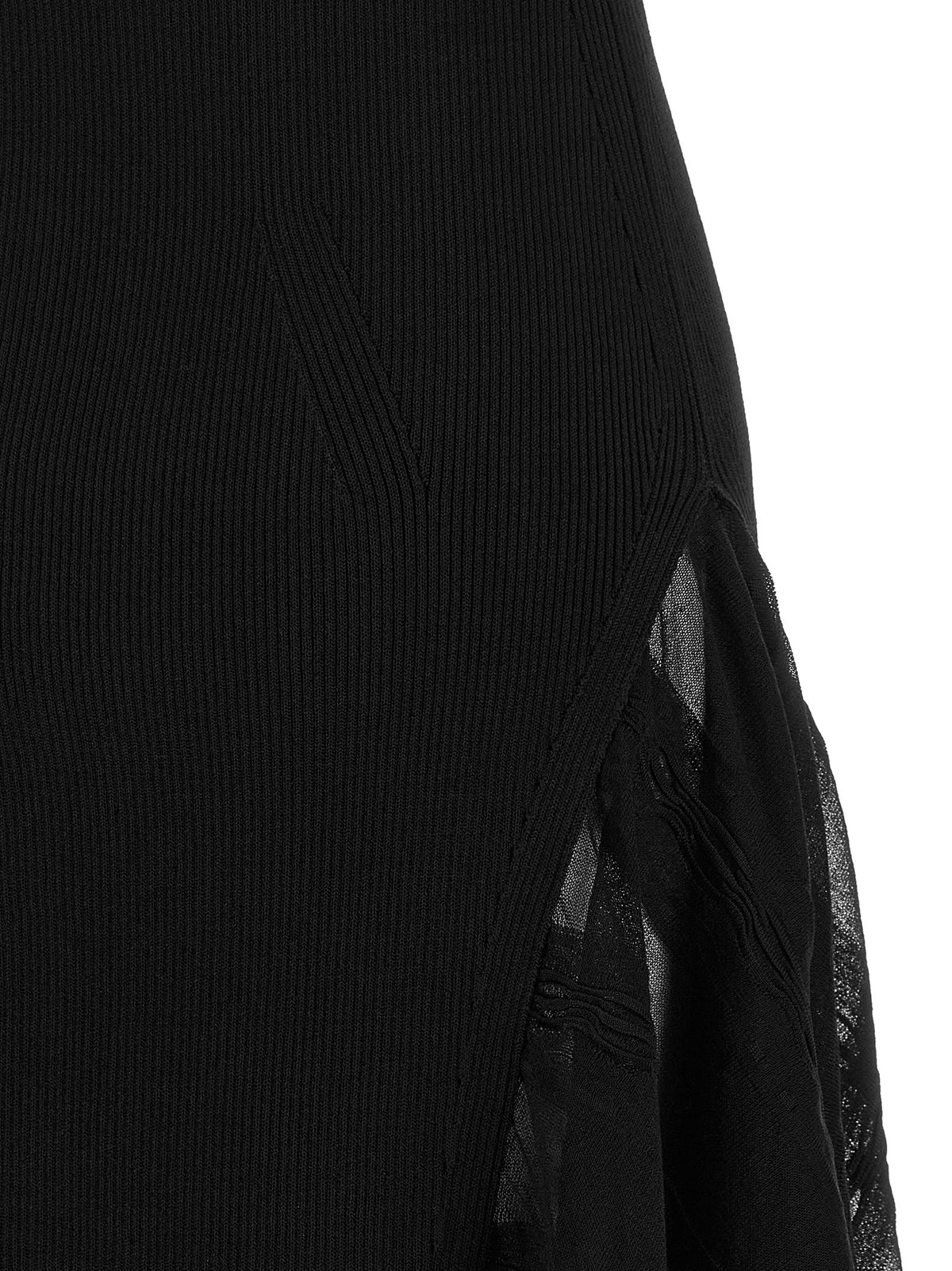 Lanvin Black Silk Midi Women's Dress