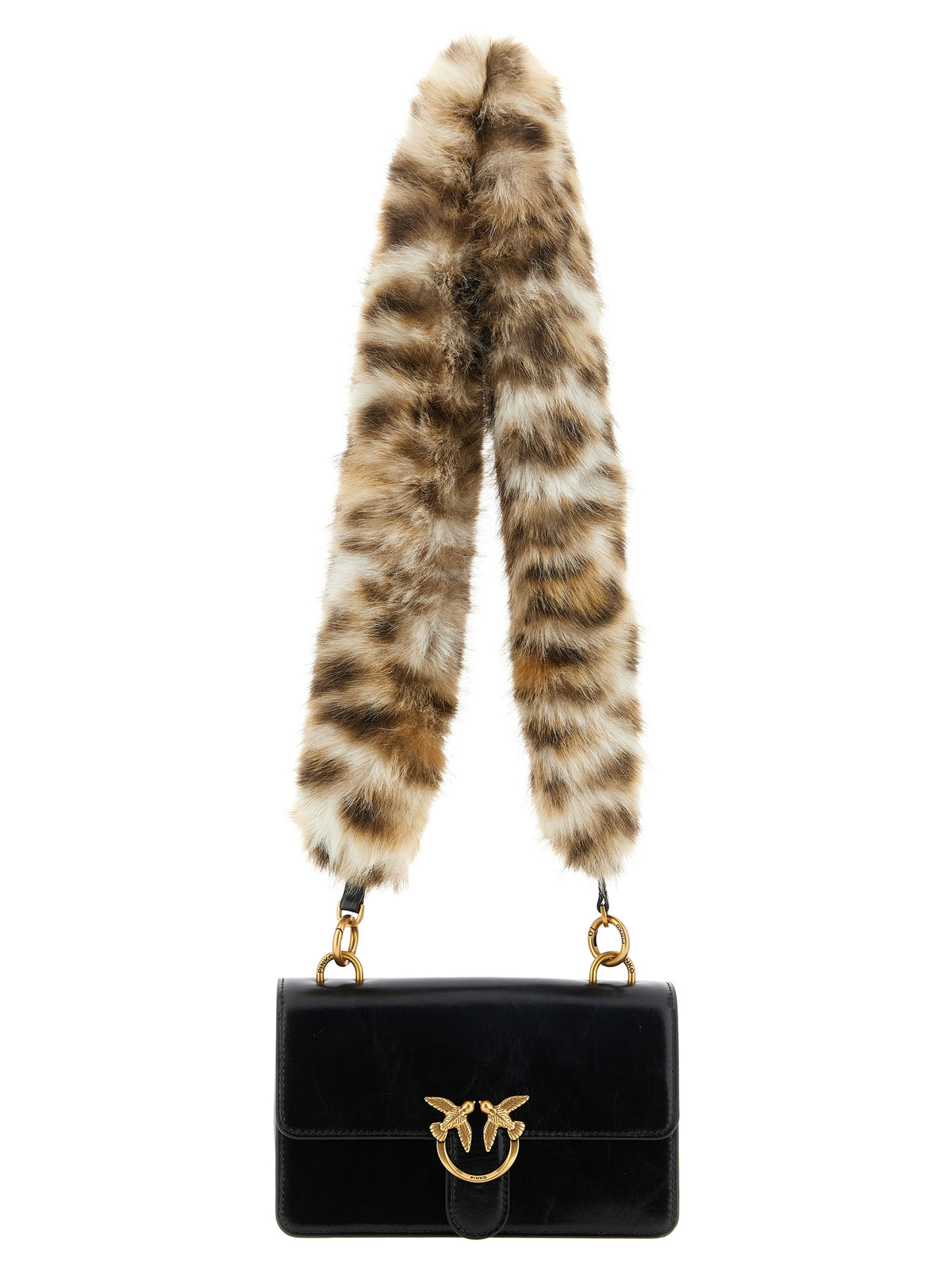 PINKO Black Calfskin Shoulder Women's Bag