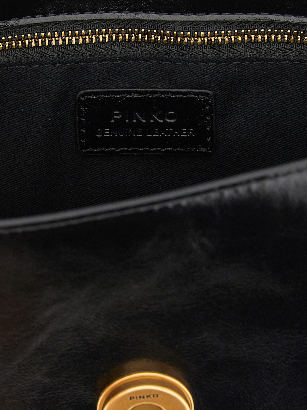 PINKO Black Calfskin Shoulder Women's Bag