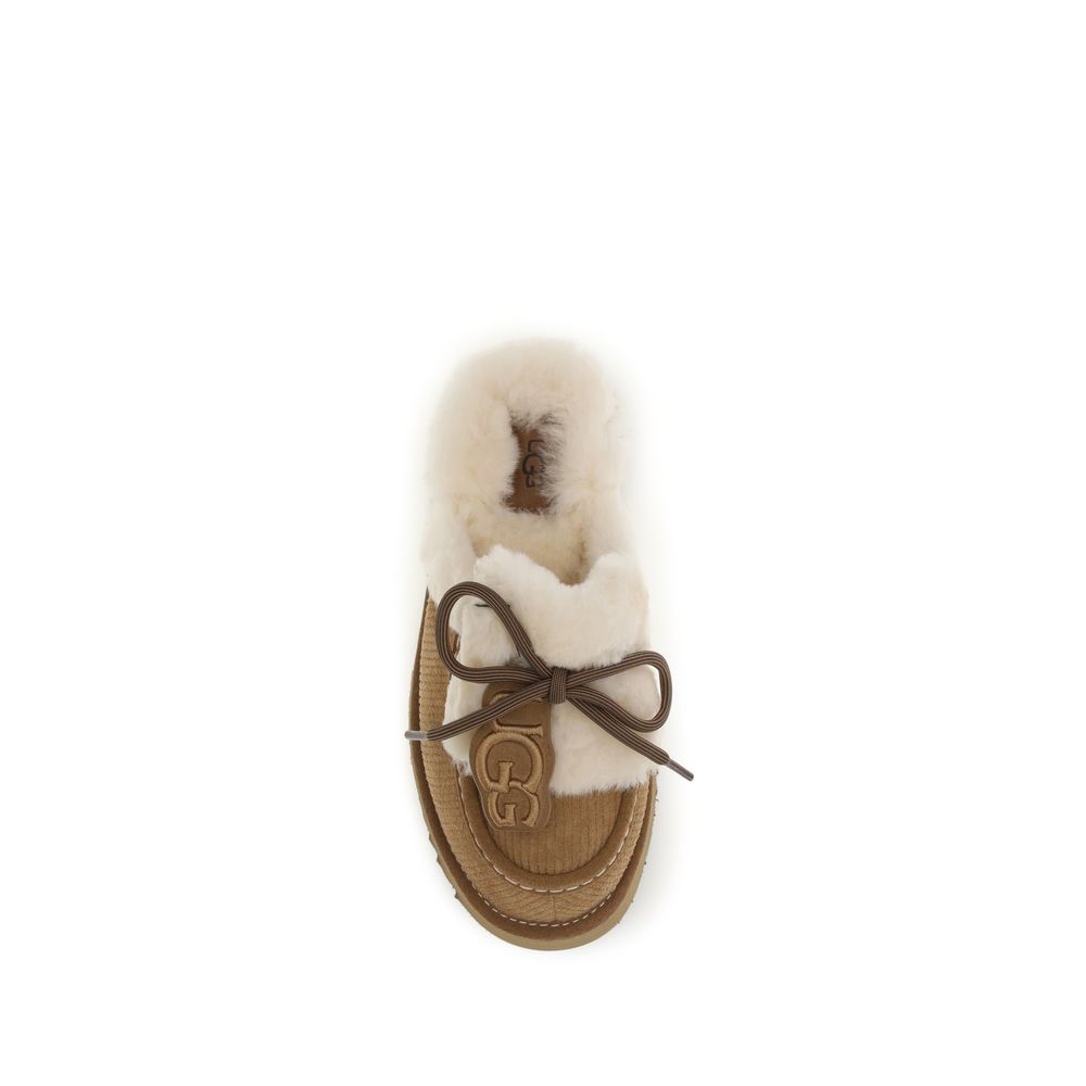 UGG Brown Suede Leather Women's Slippers