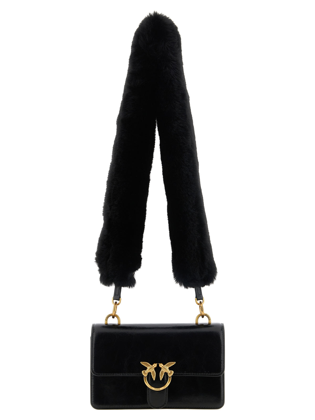PINKO Black Calfskin Shoulder Women's Bag