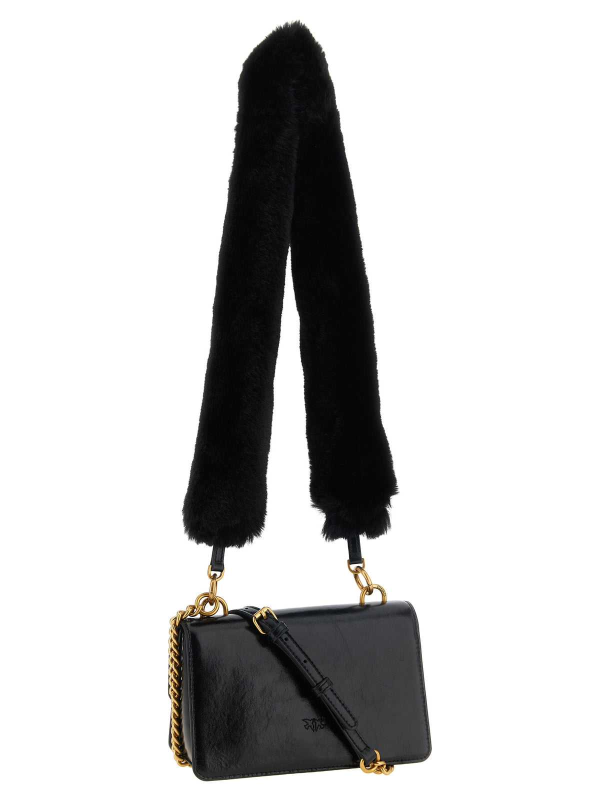 PINKO Black Calfskin Shoulder Women's Bag