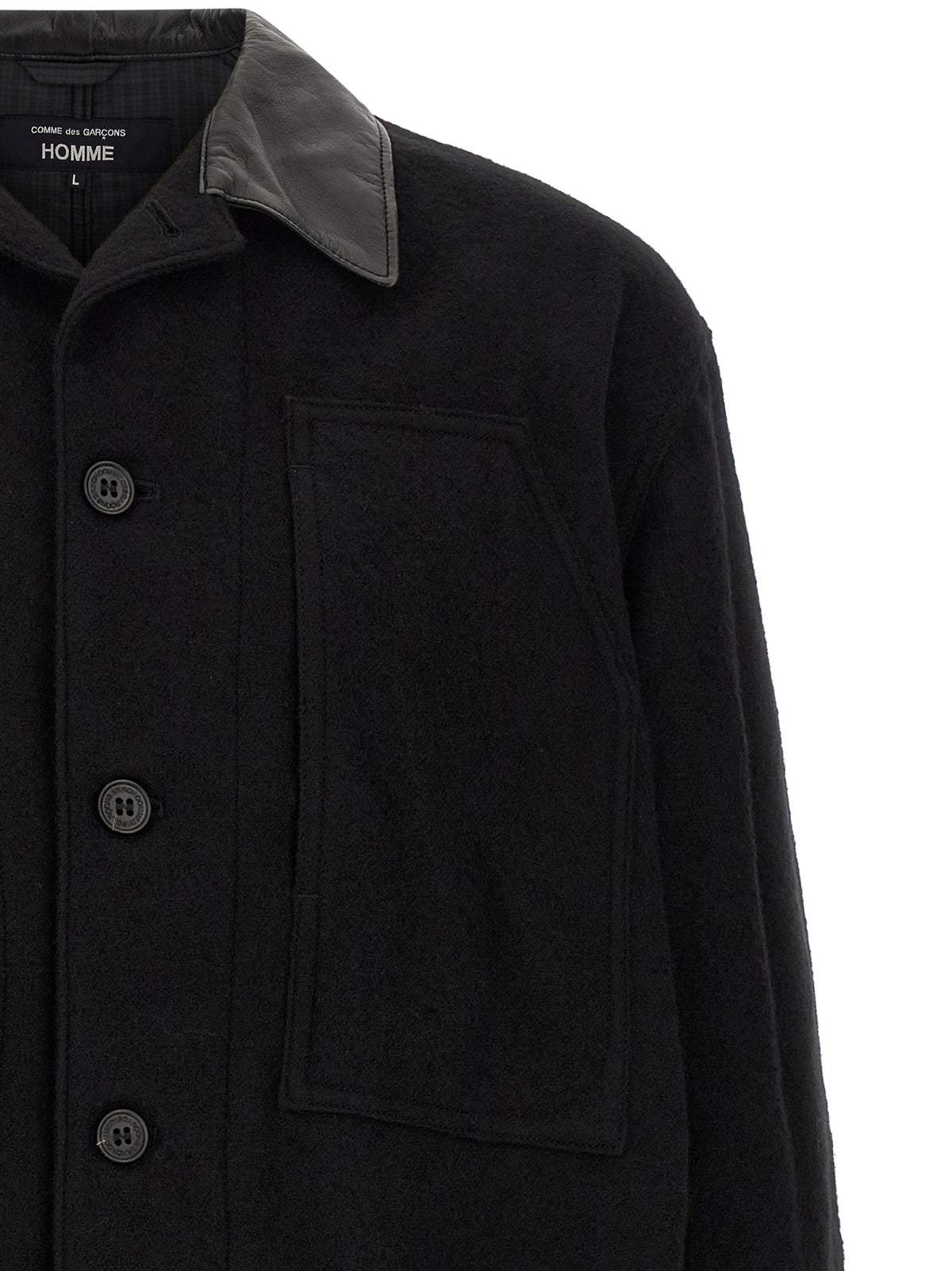 Comme Des Garçons Black Wool Full-Length Men's Jacket