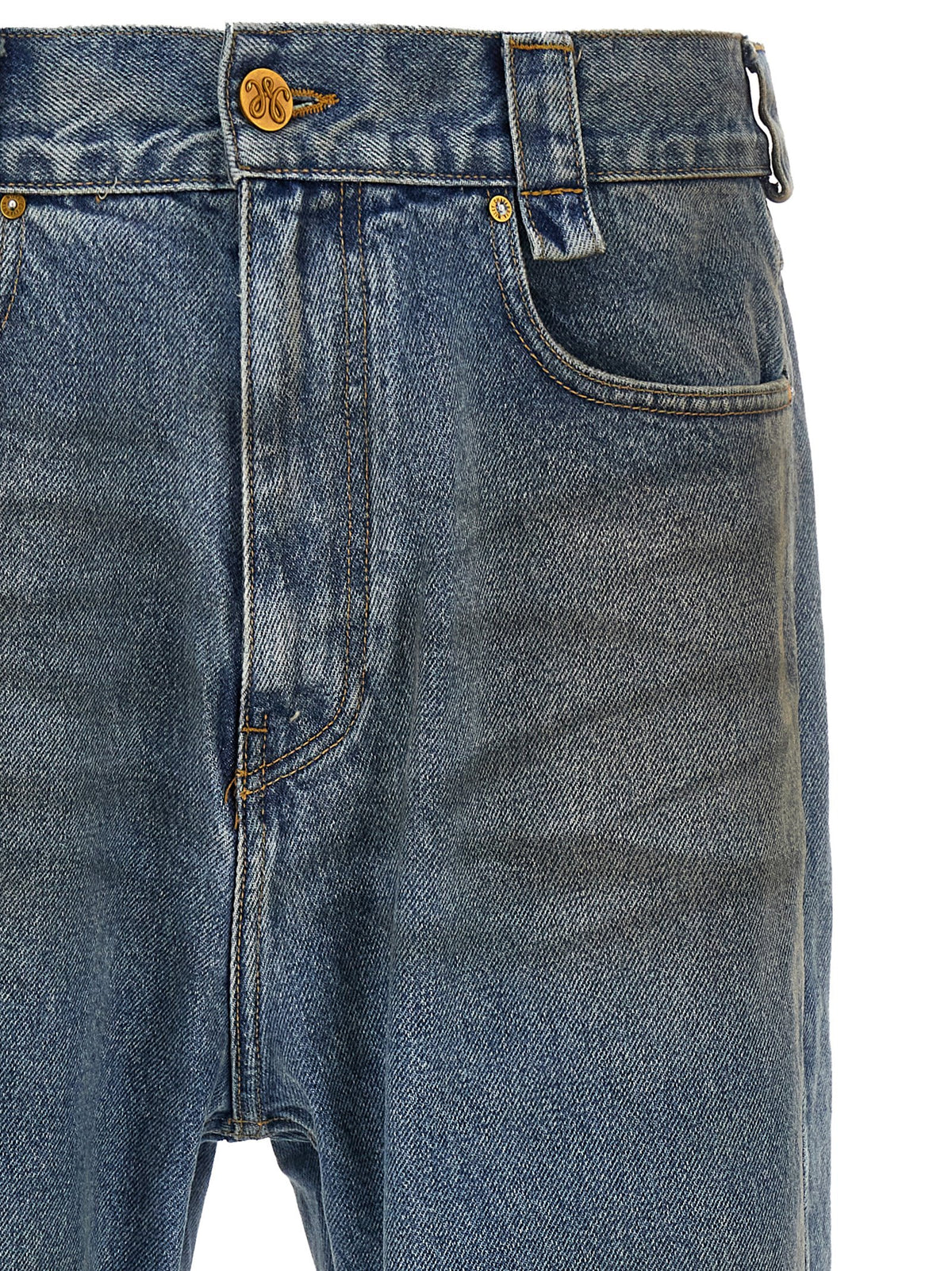 WILLY CHAVARRIA Blue Cotton Flared Men's Jeans
