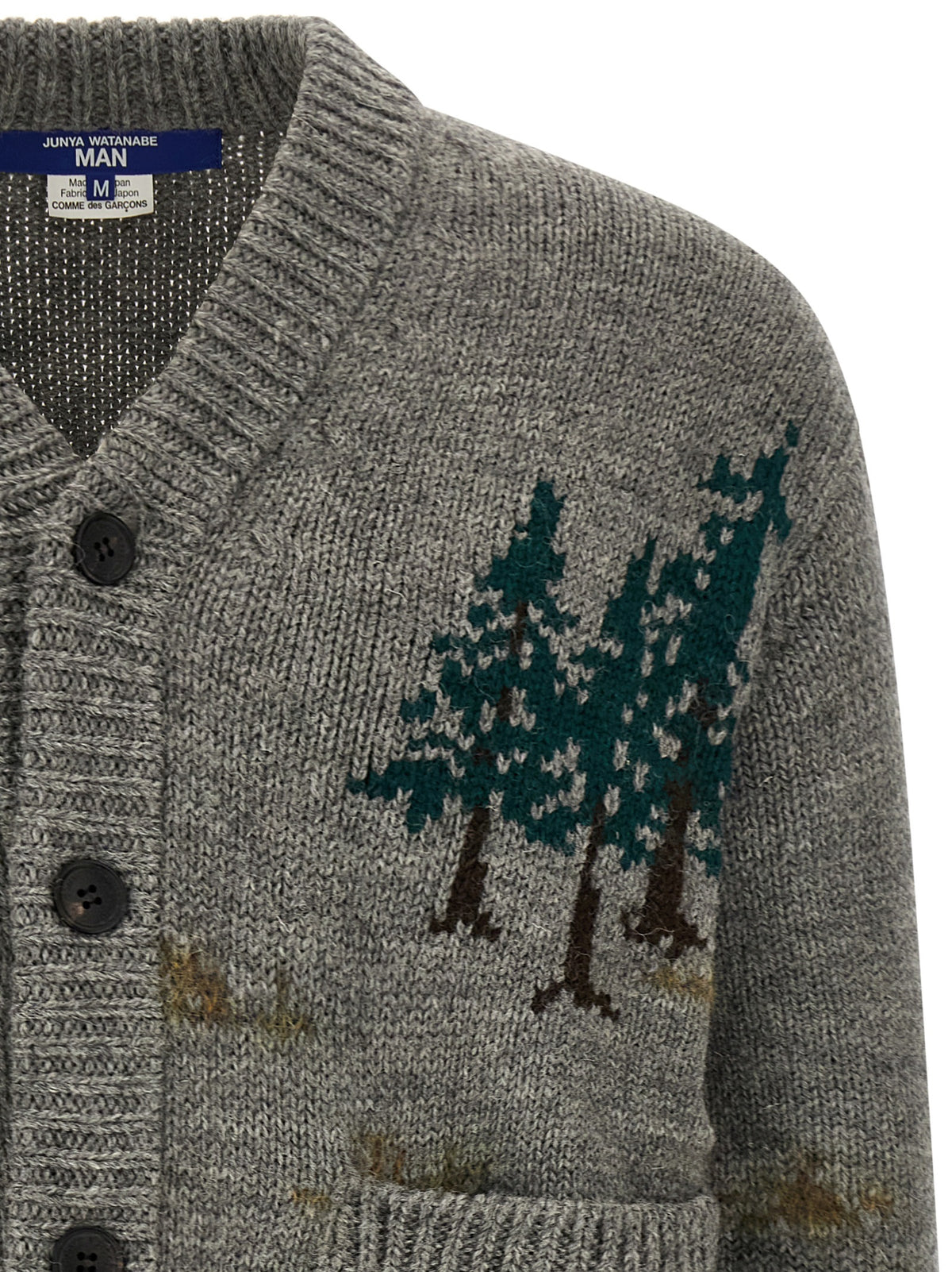 Junya Watanabe Gray Wool Men's Cardigan