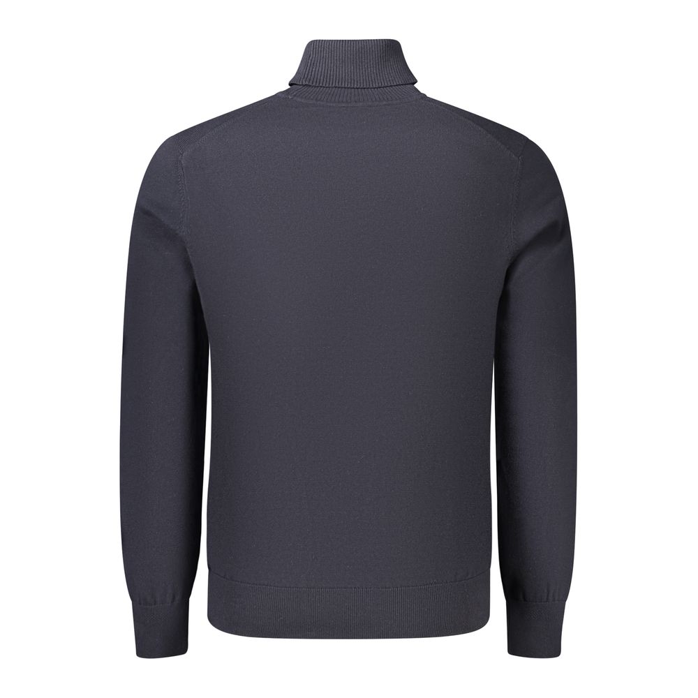 Hugo Boss Blue Cotton Men's Turtleneck