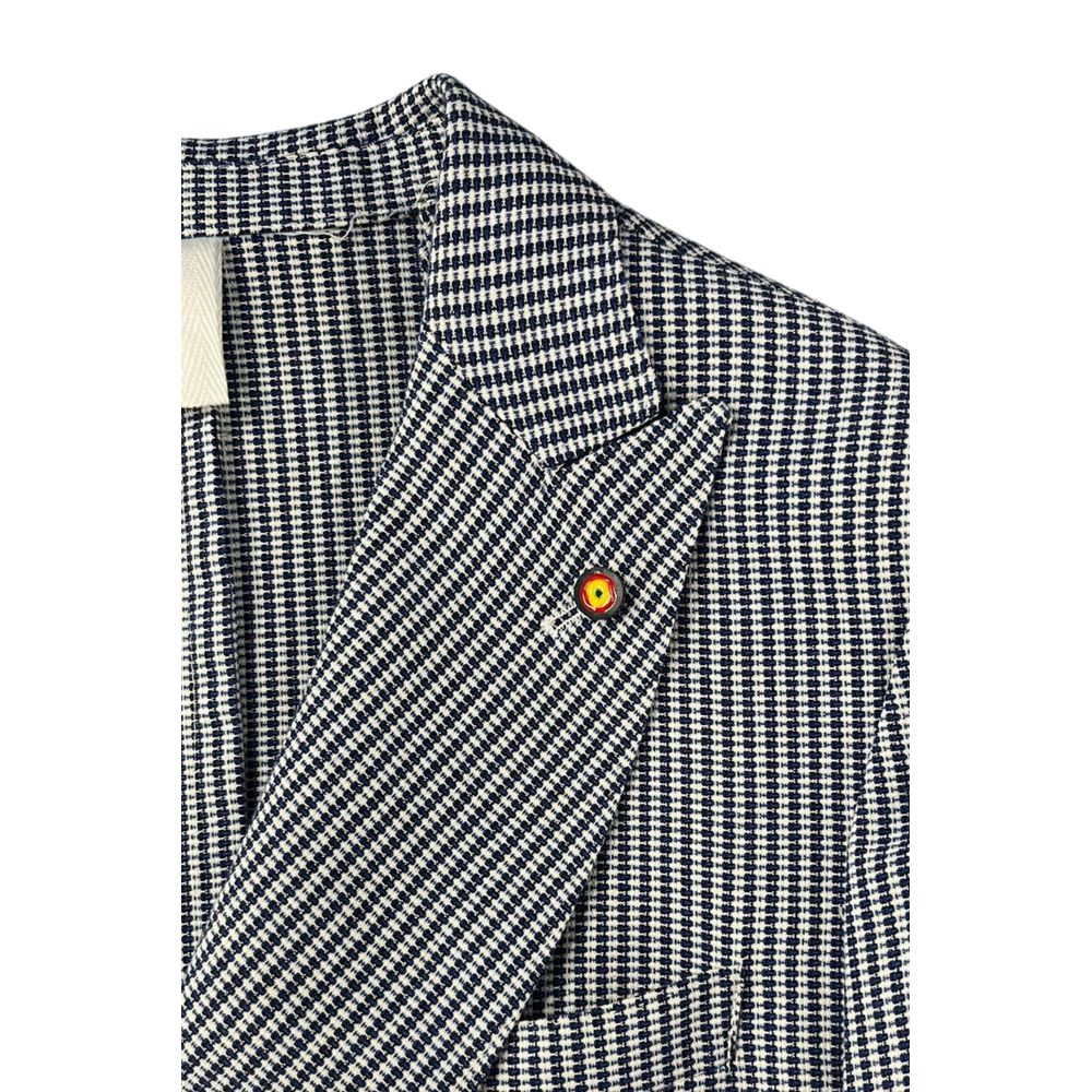 Roberto Pepe Luxury Blue Cotton Men Men's Jacket