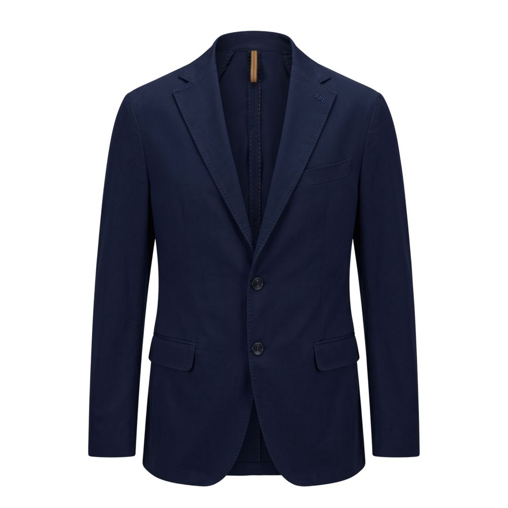 Roberto Pepe Luxury Blue Cotton Men Men's Jacket