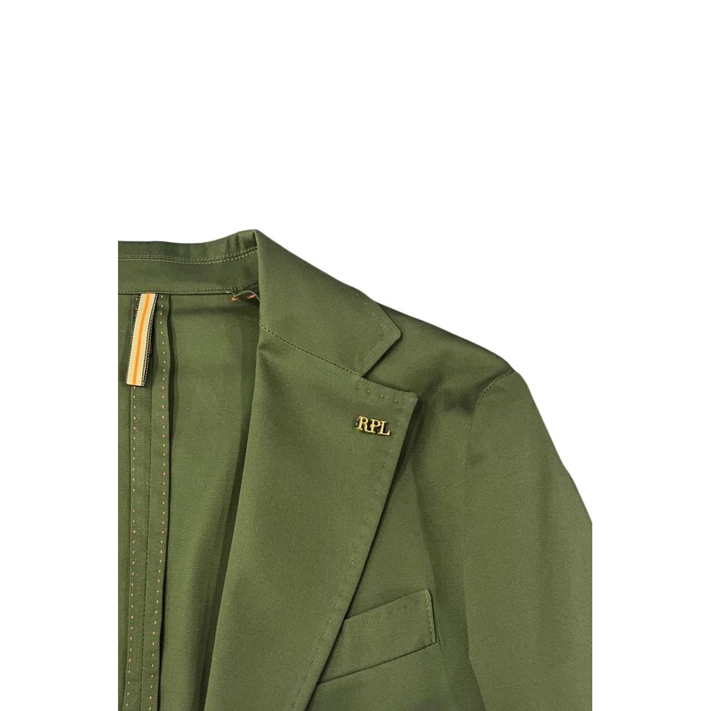 Roberto Pepe Luxury Green Cotton Men Men's Jacket