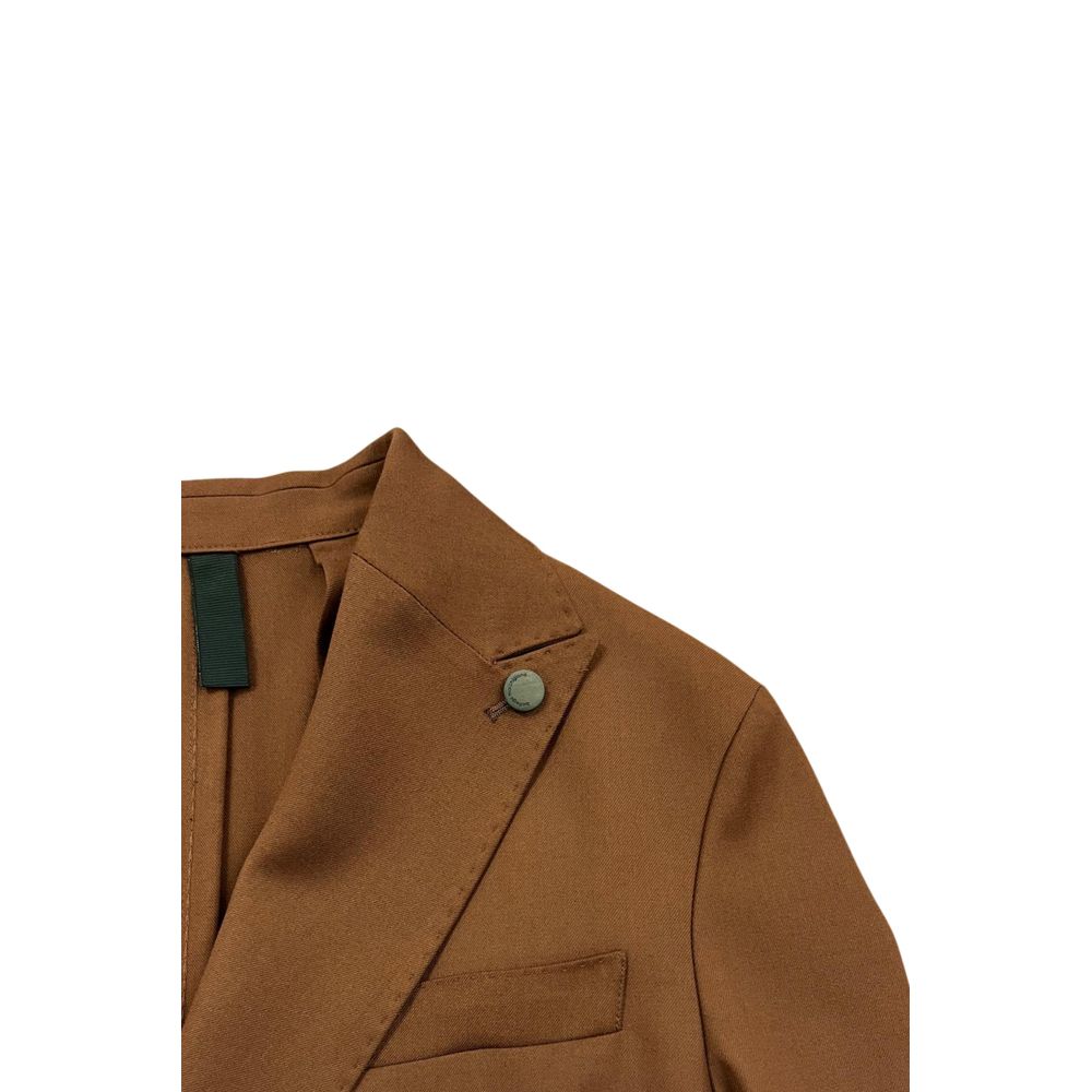 Roberto Pepe Luxury Brown Viscose Men Men's Jacket