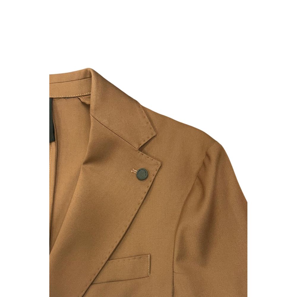 Roberto Pepe Luxury Brown Viscose Men's Men's Jacket